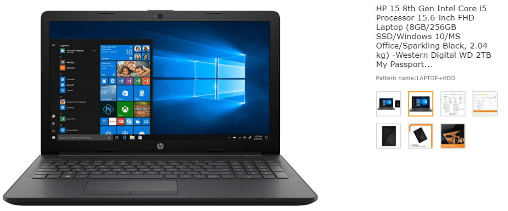HP 15q-ds1000TU Laptop Core i5 8th or 10th Generation 8GB RAM 256GB or 500GB SSD